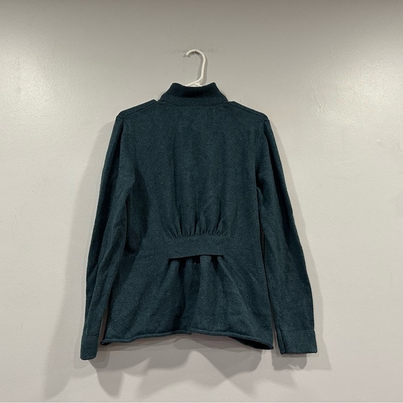 Title Nine Blue Green Cotton Wool Blend Full Zip Sweater Large L - Picture 6 of 6